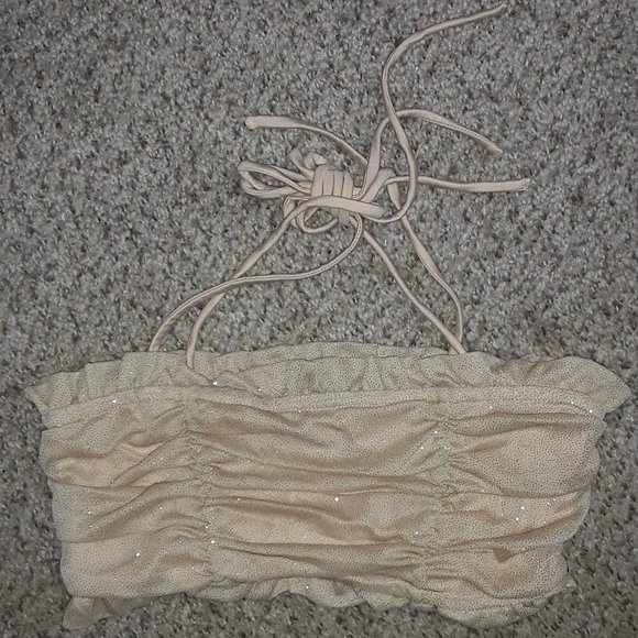 MAJORELLE Tops New Gold Sparkle Tube Top Poshmark